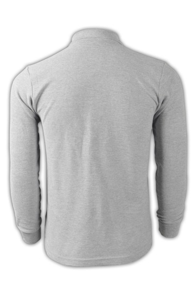 SKLPS003 solid color hemp gray 014 long sleeve men's Polo shirt 1AD01 customized sports solid color Polo shirt polo shirt shop polo shirt manufacturer polo shirt price front view
